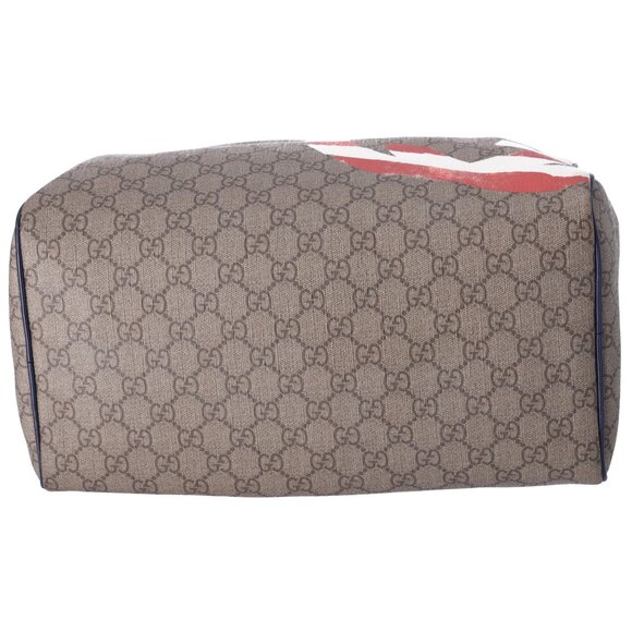 GUCCI GG Handbag 195451 Beige Navy Multi PVC Leather US Flag - Picture 7 of 9